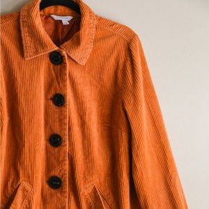 Relativity Burnt Orange Corduroy Collared Jacket
